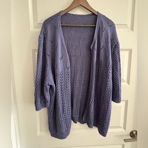 Handmade Knit Cardigan Purple Size 2X